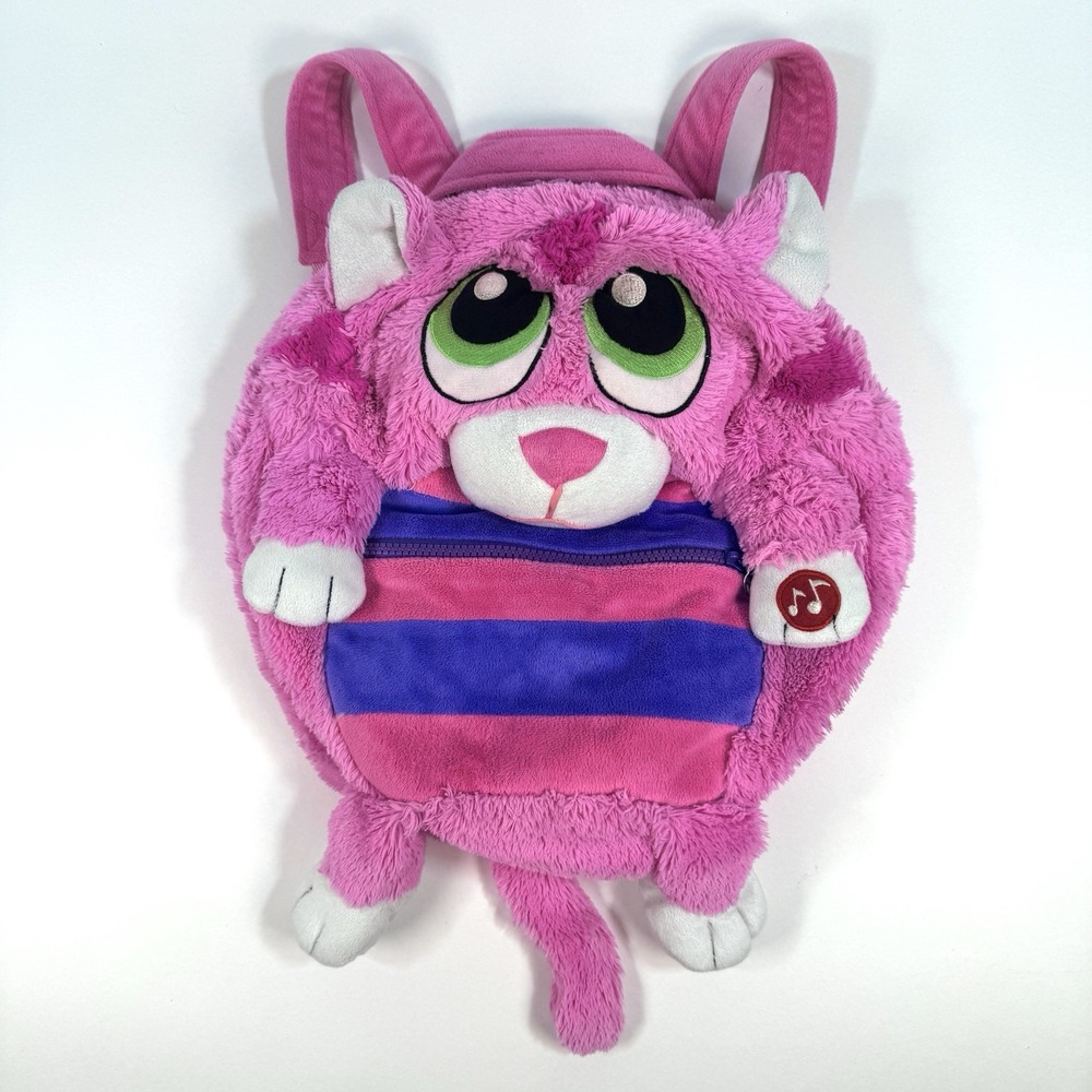 Pink Plush Cat Backpack Y2K Kids Senior Year Kiddie Backpack Trend Jay Franco